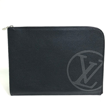 LOUIS VUITTON Clutch bag M67756 Taurillon Clemence Leather black LV Circle bag mens Used Authentic